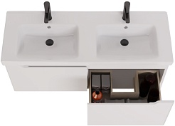 Dreja Мебель для ванной W 125 с зеркальным шкафом подвесная белая – фотография-14